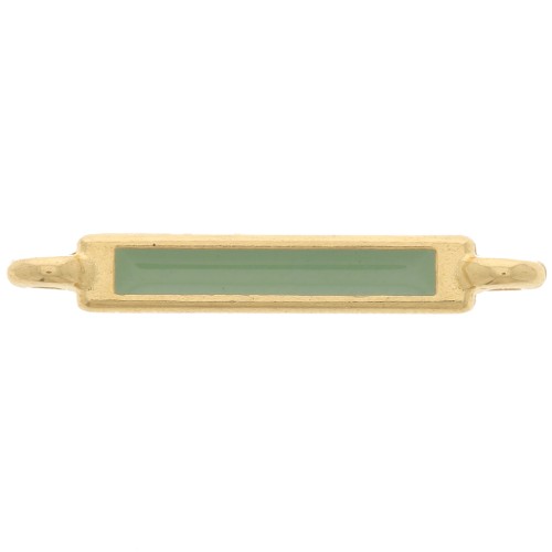 Distanziatore rettangolare 27x4 mm e resina epossidica - Oro fino - Menta x1