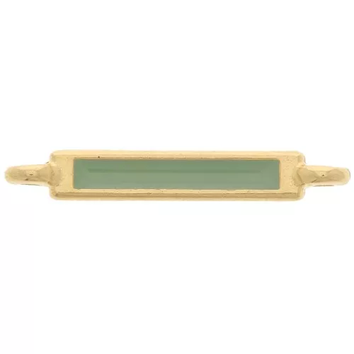 Distanziatore rettangolare 27x4 mm e resina epossidica - Oro fino - Menta x1