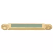 Distanziatore rettangolare 27x4 mm e resina epossidica - Oro fino - Menta x1