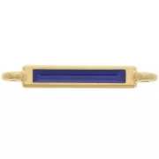 Distanziatore rettangolare 27x4 mm e resina epossidica - Oro fino - Blu scuro x1