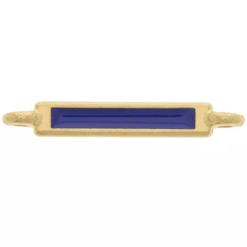 Distanziatore rettangolare 27x4 mm e resina epossidica - Oro fino - Blu scuro x1