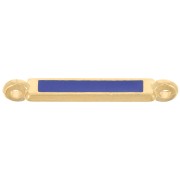 Distanziatore rettangolare 27x4 mm e resina epossidica - Oro fino - Blu scuro x1