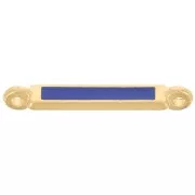 Distanziatore rettangolare 27x4 mm e resina epossidica - Oro fino - Blu scuro x1