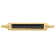 Distanziatore rettangolare 27x4 mm e resina epossidica - Oro fino - Nero x1
