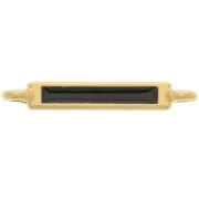 Distanziatore rettangolare 27x4 mm e resina epossidica - Oro fino - Nero x1