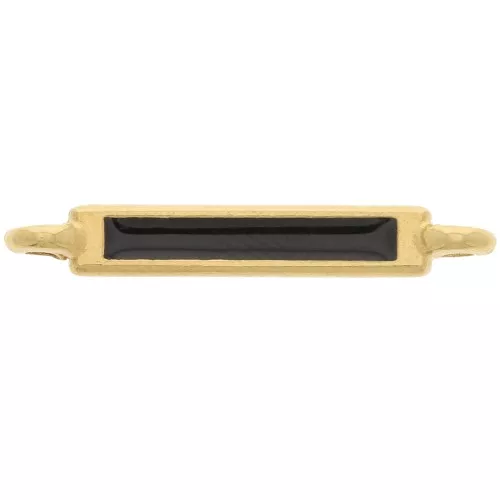 Distanziatore rettangolare 27x4 mm e resina epossidica - Oro fino - Nero x1