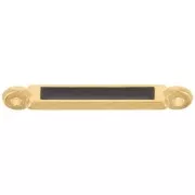 Distanziatore rettangolare 27x4 mm e resina epossidica - Oro fino - Nero x1
