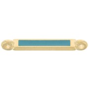 Distanziatore rettangolare 27x4 mm e resina epossidica - Oro fino - Turchese x1