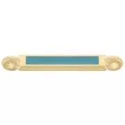 Distanziatore rettangolare 27x4 mm e resina epossidica - Oro fino - Turchese x1
