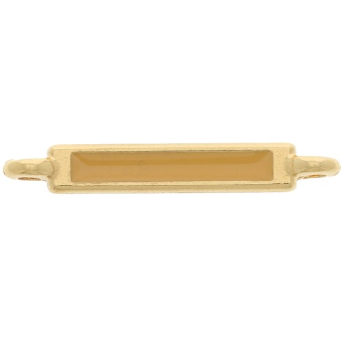 Distanziatore rettangolare 27x4 mm e resina epossidica - Oro fino - Ocra x1
