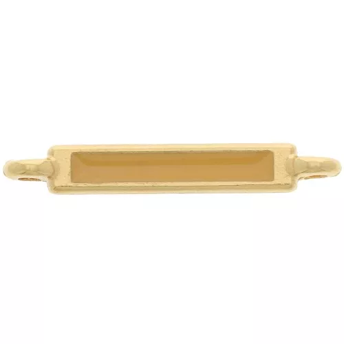 Distanziatore rettangolare 27x4 mm e resina epossidica - Oro fino - Ocra x1