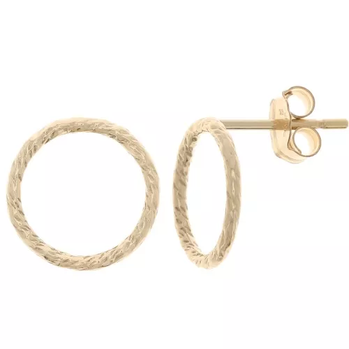 Orecchini perno cerchio scavato da 10 mm Gold filled x2