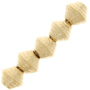 Perle biconi testurizzati 5,5x6 mm - Dorato con oro fino x5