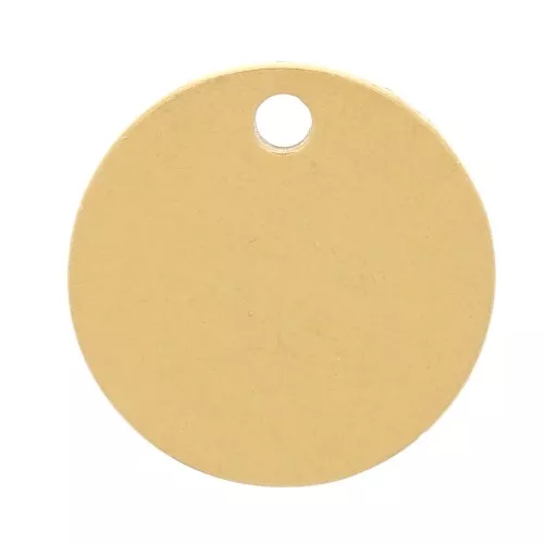Zecchino rotondo per incisione da 8 mm in acciaio inox 303L dorato x4