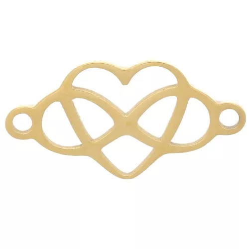 Distanziatore a cuore infinito 7,5x15 mm - Acciaio inossidabile 304 dorato x1