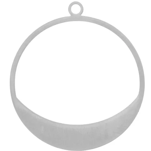 Pendente rotondo scavato 30 mm effetto spazzolato - Acciaio inox 304 x1