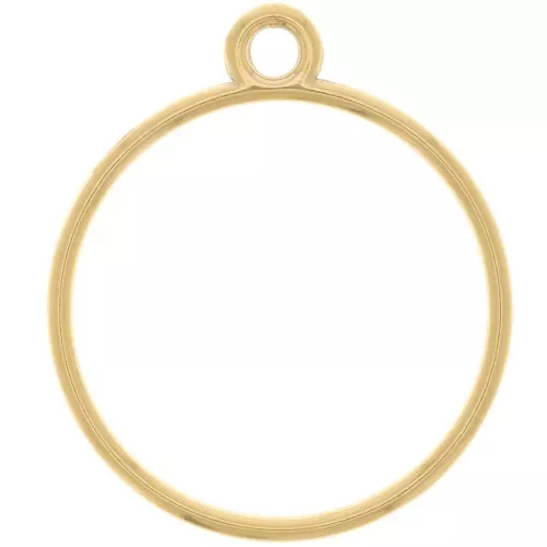Pendente rotondo scavato 30 mm - Acciaio inossidabile 304 doratox1