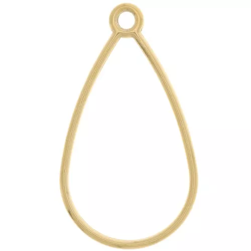 Pendente goccia scavata 45x25 mm - Acciaio inossidabile 304L dorato x1