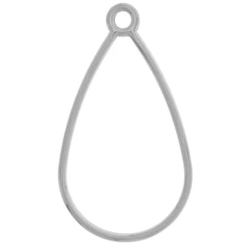 Pendente goccia scavata 45x25 mm - Acciaio inox 304 x1