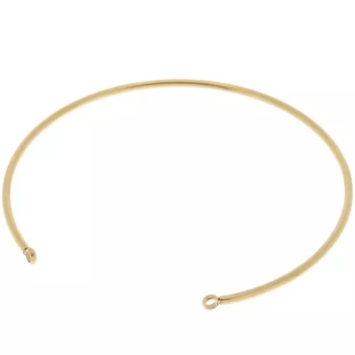 Bracciale sottile in perline da 1,5x160 mm con 2 anelli chiusi - Acciaio inossidabile 304 Dorato