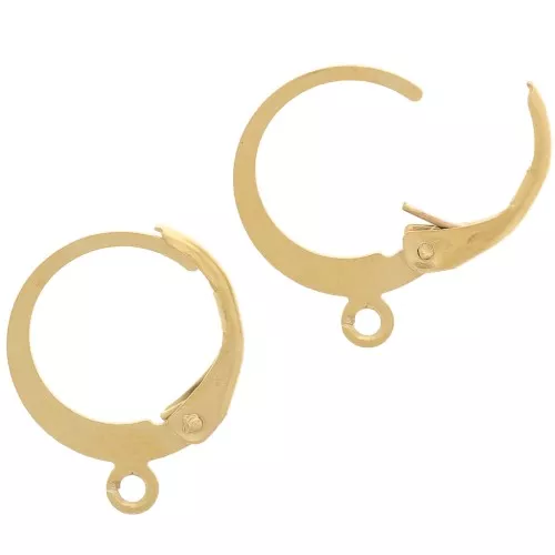 Monachelle rotonde - anello aperto 12 mm - Acciaio inox 304 dorato x2
