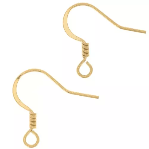 Ganci per orecchie da 16,5 mm con anello aperto - Acciaio inox 304 dorato x50