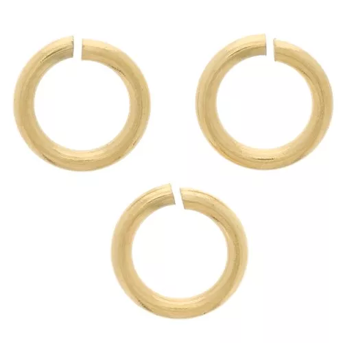 Anelli aperti 5x0,8 mm in acciaio inox 316L dorato x10