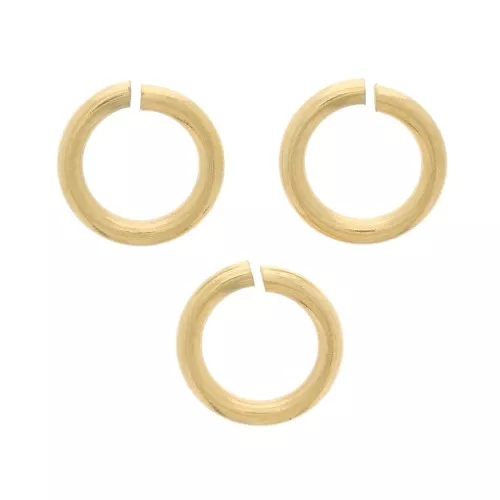 Anelli aperti 4x0,7 mm in acciaio inox 316L dorato x10