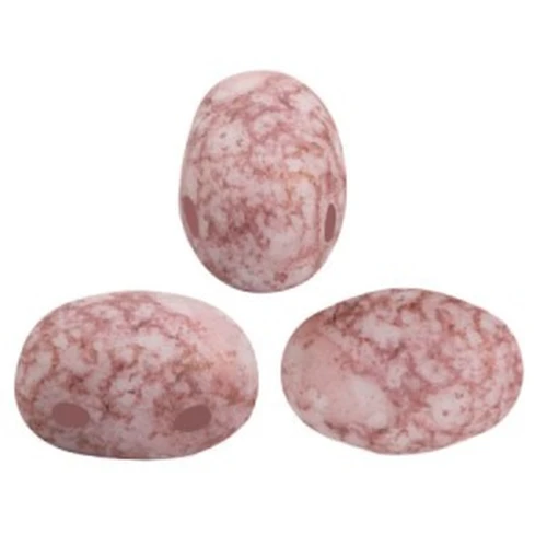 Perle in vetro Samos® di Puca® 7x5 mm Opaque White Bronze Mat x10g