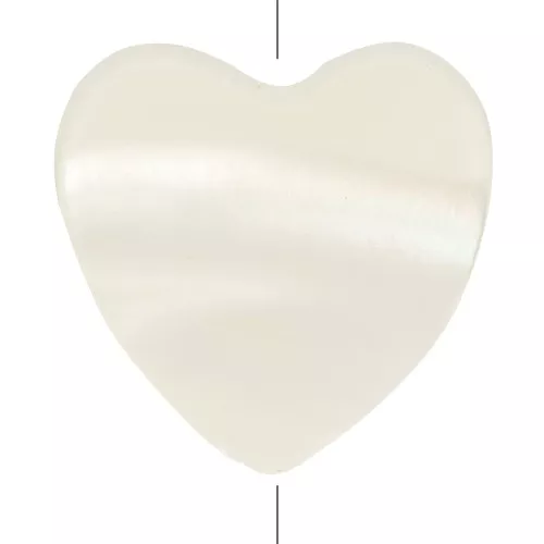 Perla a cuore in madreperla da 10 mm - foro verticale - Naturale x1