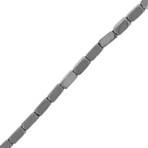 Perle rettangolo 4x2 mm - imitazione Ematite x39cm
