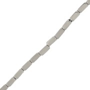 Perle rettangolo 4x2 mm - imitazione Ematite - Argento x39cm