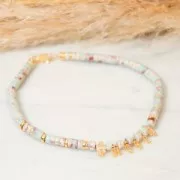 Perle in pietra semipreziosa Heishi - Regalite colorata 4x2 mm - Nero x38cm