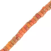 Perle di pietra semipreziosa rondelles - Regalite colorata 4x2 mm - Arancione x40cm