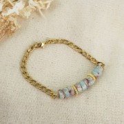 Perle di pietra semipreziosa rondelles - Regalite colorata 4x2 mm - Arancione x40cm