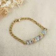 Perle in pietra semipreziosa Heishi - Regalite colorata 4x2mm - Viola scuro x40cm