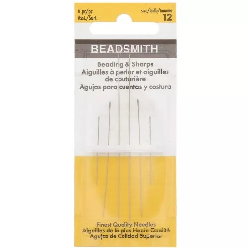 Aghi per perline n°12 - Beadsmith - 2 corti, 2 medi e 2 lunghi x6