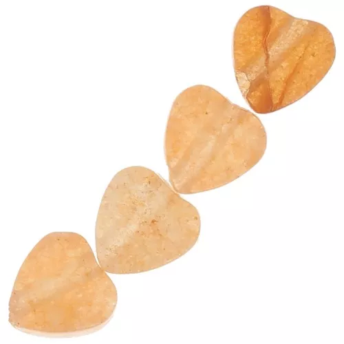 Perle cuore in pietra semipreziosa 4 mm - Quarzo arancione x4
