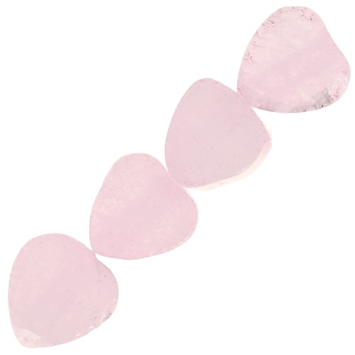 Perle cuore in pietra semipreziosa 4 mm - Quarzo rosa x4