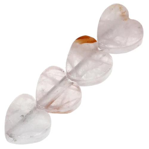 Perle cuore in pietra semipreziosa 4 mm - Quarzo rosa x4