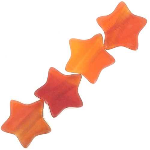 Perle stella in pietra semipreziosa 4 mm - Agata rossa x4