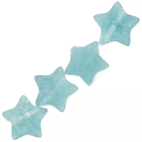 Perline a stella da 4 mm in pietre semipreziosa colorata - Calcedonio blu x4
