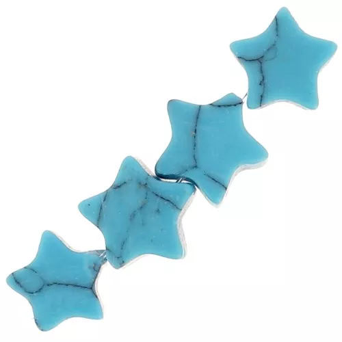 Perline a stella da 4 mm in imitazione gemma - Turchese x4