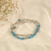 Perline a stella da 4 mm in imitazione gemma - Turchese x4