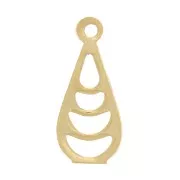 Ciondolo goccia traforato 11x5 mm - Dorato con oro fino x1