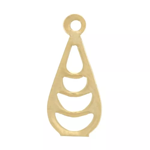 Ciondolo goccia traforato 11x5 mm - Dorato con oro fino x1