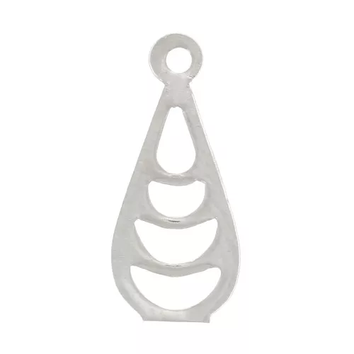 Ciondolo traforato 11x5 mm - Argentatura fine x1