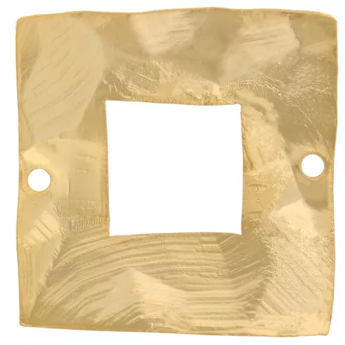 Distanziatore quadrato irregolare martellato 21 mm - Dorato con oro fino x1