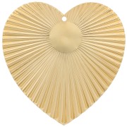 Pendente cuore con effetto plissettato 41x40mm per cabochon 10mm Dorato con or x1|raw }}
