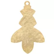 Pendente design martellato 30x19 mm - Dorato con oro fino x1